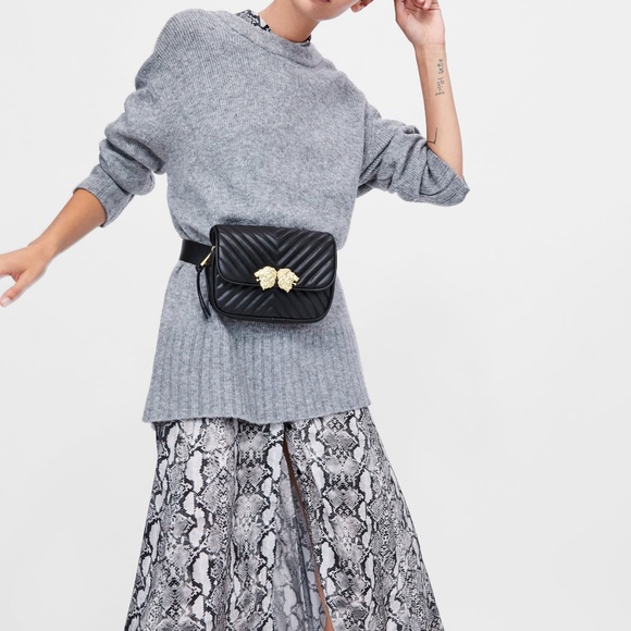ZARA Fanny CROSSBODY BELT BAG WITH LIONHEAD DETAIL - Picture 3 of 6